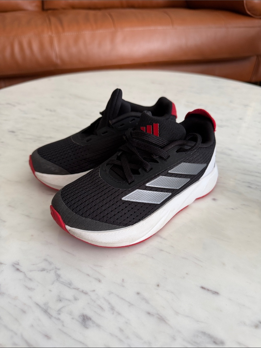 adidas Kids Black, White & Red Athletic Sneakers